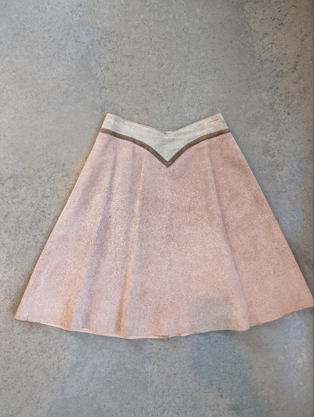 Suede 1970s Anne Klein Saks Fifth Avenue Corner Suede Midi Skirt Western Yoke